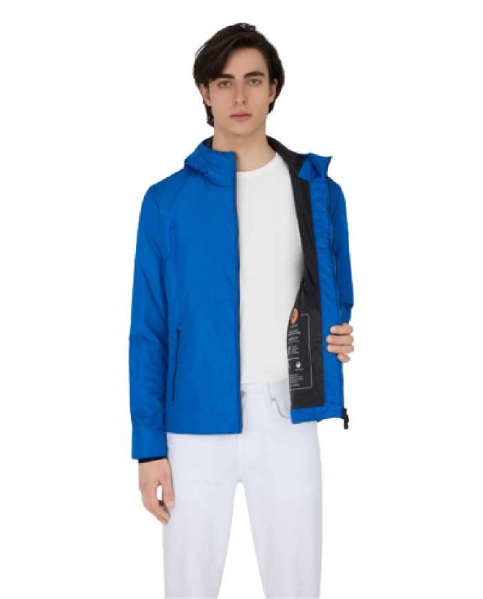 giacca waterproof astral blue da uomo logato su manica | SAVE THE DUCK giacca waterproof astral blue da uomo logato su manica | SAVE THE DUCK