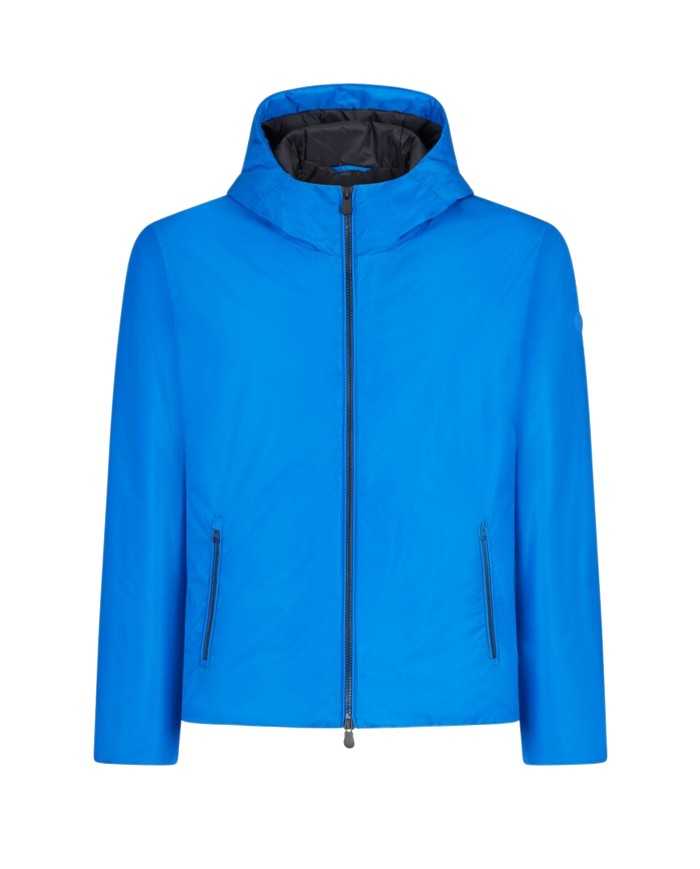giacca waterproof astral blue da uomo logato su manica | SAVE THE DUCK giacca waterproof astral blue da uomo logato su manica | SAVE THE DUCK