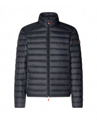 piumino nero da uomo logato in contrasto | SAVE THE DUCK piumino nero da uomo logato in contrasto | SAVE THE DUCK