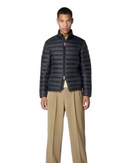 piumino nero da uomo logato in contrasto | SAVE THE DUCK piumino nero da uomo logato in contrasto | SAVE THE DUCK