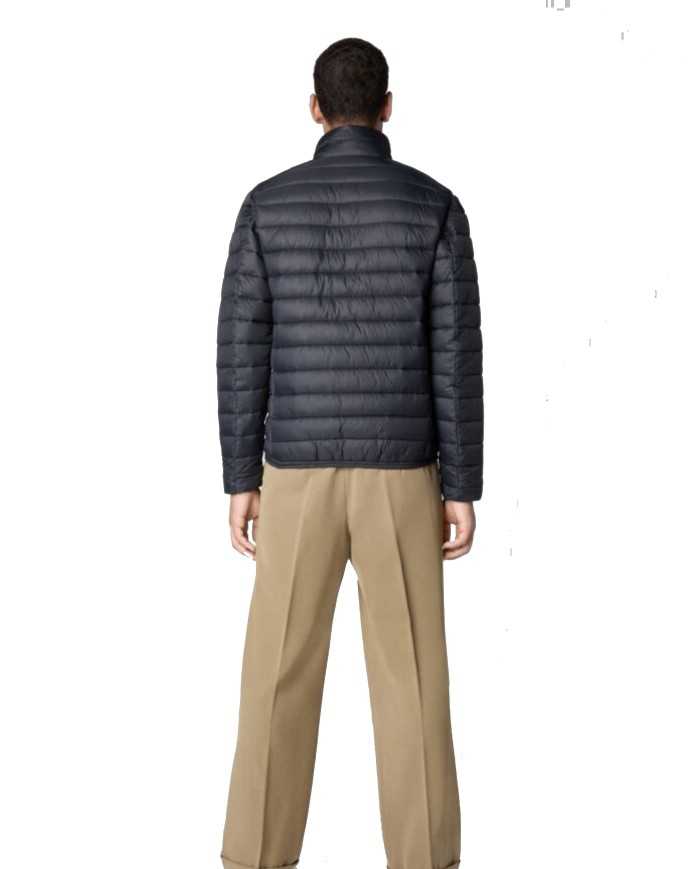 piumino nero da uomo logato in contrasto | SAVE THE DUCK piumino nero da uomo logato in contrasto | SAVE THE DUCK