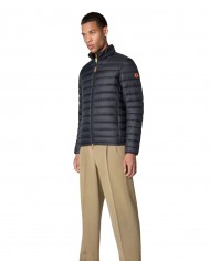 piumino nero da uomo logato in contrasto | SAVE THE DUCK piumino nero da uomo logato in contrasto | SAVE THE DUCK