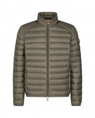 piumino mud grey da uomo logato in contrasto | SAVE THE DUCK