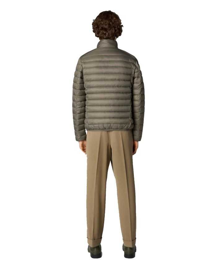 piumino mud grey da uomo logato in contrasto | SAVE THE DUCK