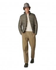 piumino mud grey da uomo logato in contrasto | SAVE THE DUCK