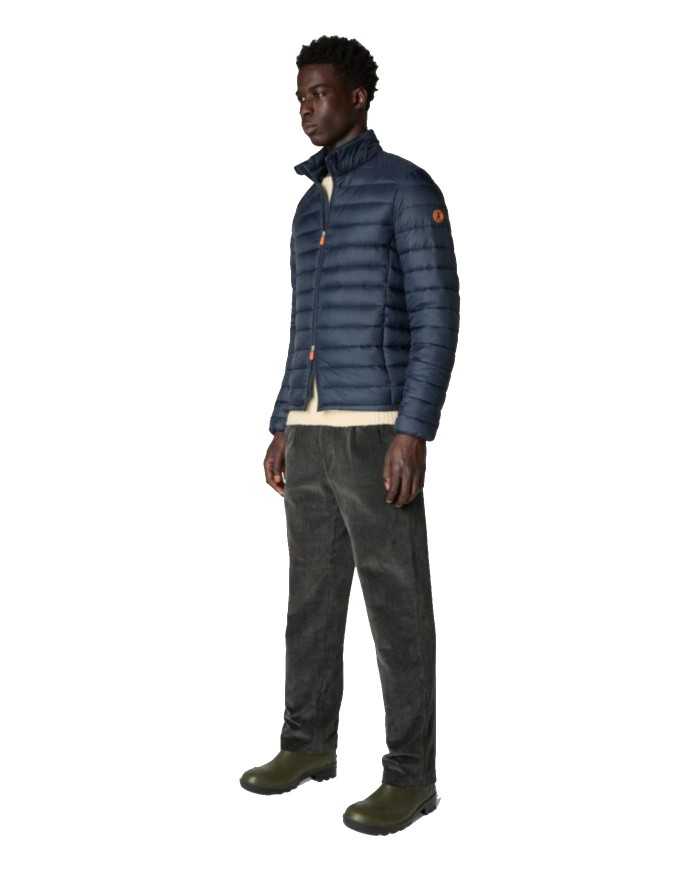 piumino blue black da uomo logato in contrasto | SAVE THE DUCK piumino blue black da uomo logato in contrasto | SAVE THE DUCK