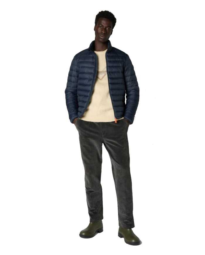 piumino blue black da uomo logato in contrasto | SAVE THE DUCK piumino blue black da uomo logato in contrasto | SAVE THE DUCK
