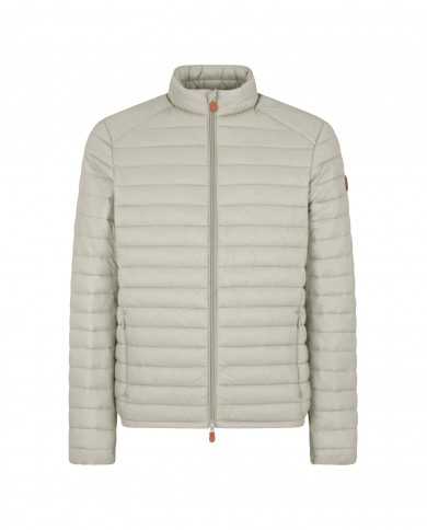 piumino impermeabile moonston grey da uomo con logo | SAVE THE DUCK piumino impermeabile moonston grey da uomo con logo | SAVE THE DUCK