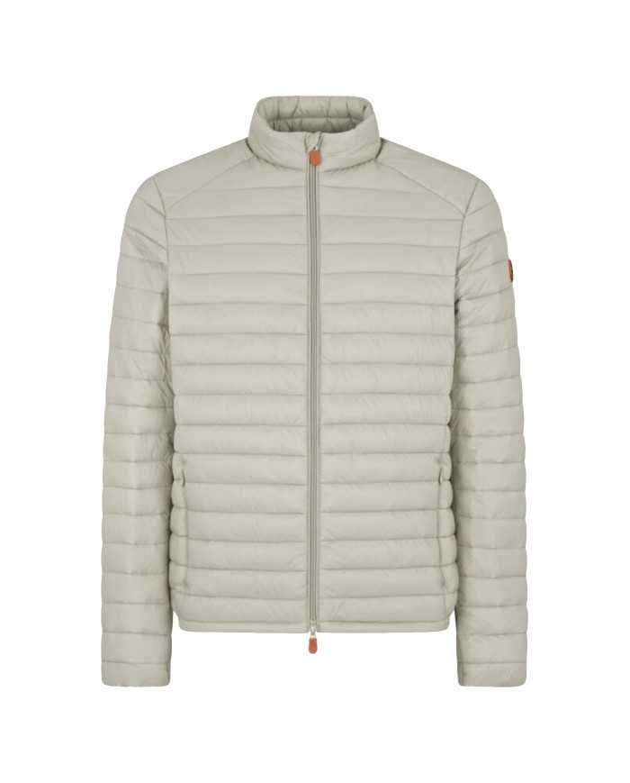 piumino impermeabile moonston grey da uomo con logo | SAVE THE DUCK piumino impermeabile moonston grey da uomo con logo | SAVE THE DUCK