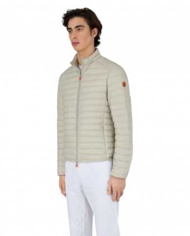 piumino impermeabile moonston grey da uomo con logo | SAVE THE DUCK piumino impermeabile moonston grey da uomo con logo | SAVE THE DUCK