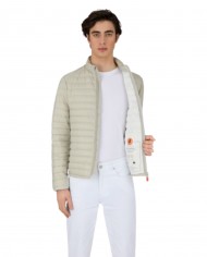 piumino impermeabile moonston grey da uomo con logo | SAVE THE DUCK piumino impermeabile moonston grey da uomo con logo | SAVE THE DUCK