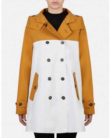 Cappotto lungo a tre stari brown/white da donna | SAVE THE DUCK Cappotto lungo a tre stari brown/white da donna | SAVE THE DUCK