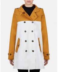 Cappotto lungo a tre stari brown/white da donna | SAVE THE DUCK Cappotto lungo a tre stari brown/white da donna | SAVE THE DUCK
