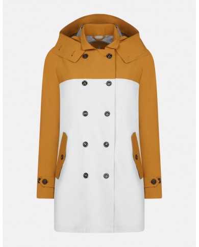 Cappotto lungo a tre stari brown/white da donna | SAVE THE DUCK Cappotto lungo a tre stari brown/white da donna | SAVE THE DUCK