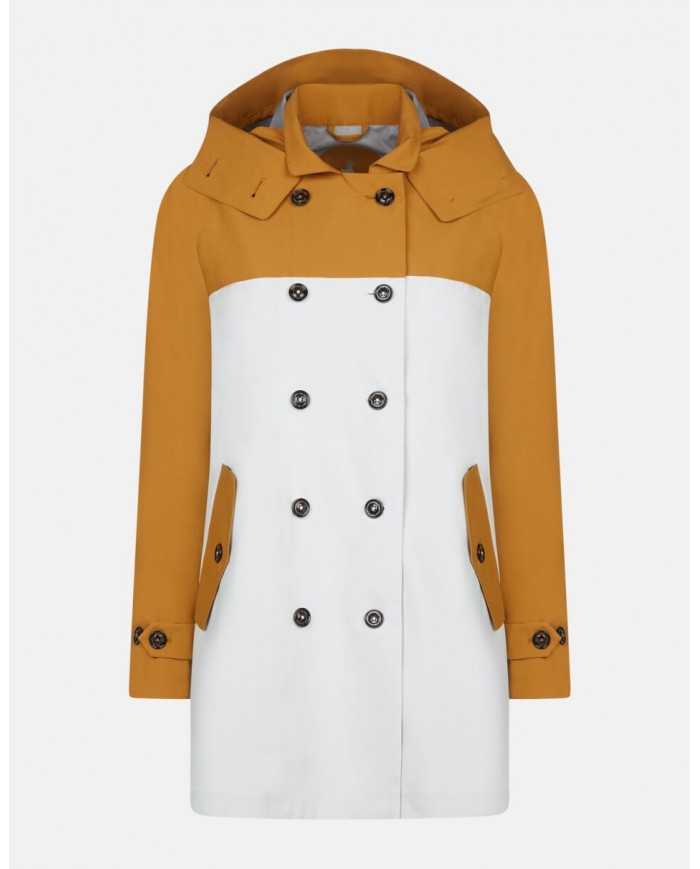 Cappotto lungo a tre stari brown/white da donna | SAVE THE DUCK Cappotto lungo a tre stari brown/white da donna | SAVE THE DUCK