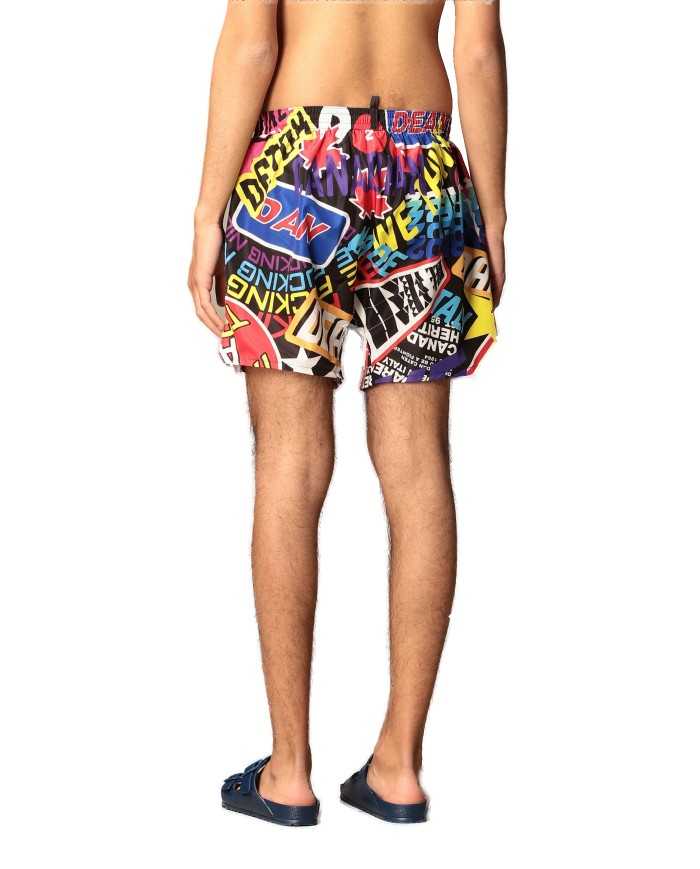 boxer mare da uomo con fantasia a scritte multicolor | DSQUARED2 boxer mare da uomo con fantasia a scritte multicolor | DSQUARED2