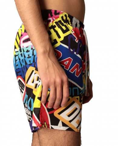 boxer mare da uomo con fantasia a scritte multicolor | DSQUARED2 boxer mare da uomo con fantasia a scritte multicolor | DSQUARED2