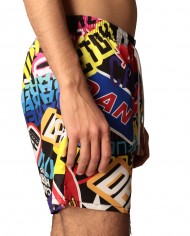 boxer mare da uomo con fantasia a scritte multicolor | DSQUARED2