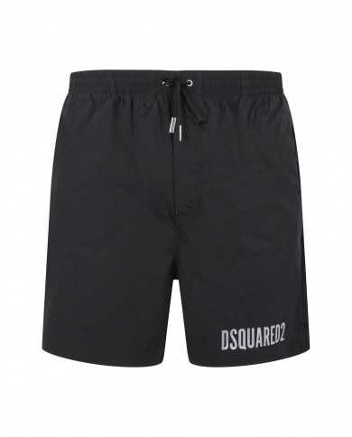 costume mare stile bermuda nero da uomo con scritta ICON | DSQUARED2 costume mare stile bermuda nero da uomo con scritta ICON | DSQUARED2