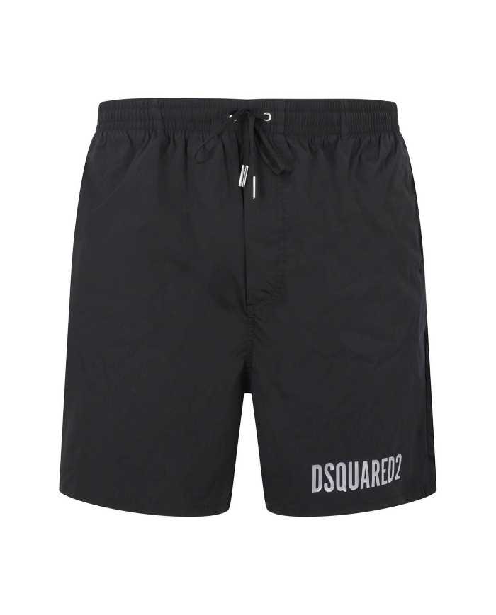 costume mare stile bermuda nero da uomo con scritta ICON | DSQUARED2 costume mare stile bermuda nero da uomo con scritta ICON | DSQUARED2