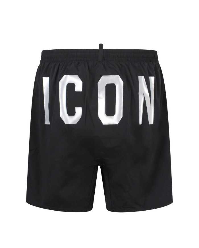 costume mare stile bermuda nero da uomo con scritta ICON | DSQUARED2 costume mare stile bermuda nero da uomo con scritta ICON | DSQUARED2
