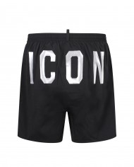 costume mare stile bermuda nero da uomo con scritta ICON | DSQUARED2 costume mare stile bermuda nero da uomo con scritta ICON | DSQUARED2