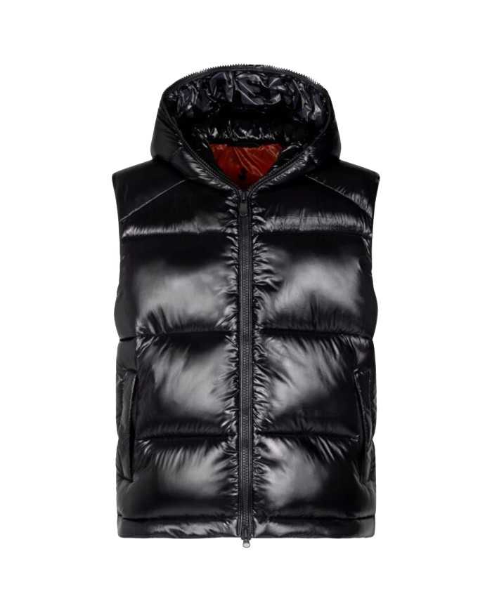 piumino gilet nero da uomo con interno in contrasto | SAVE THE DUCK piumino gilet nero da uomo con interno in contrasto | SAVE THE DUCK