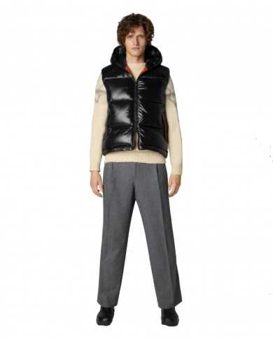 piumino gilet nero da uomo con interno in contrasto | SAVE THE DUCK