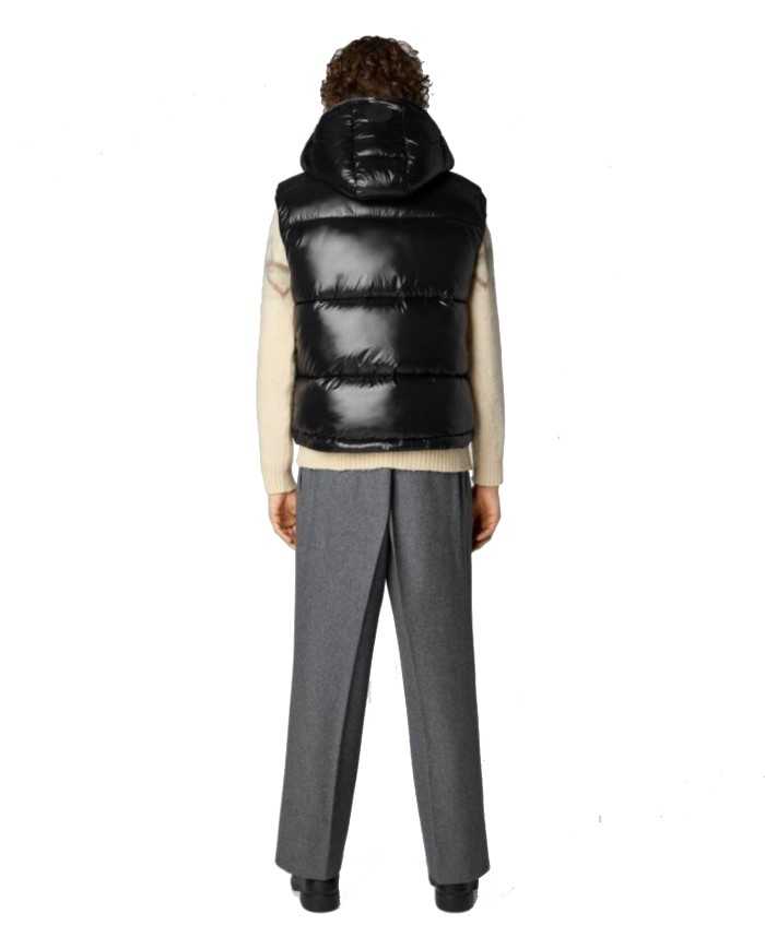 piumino gilet nero da uomo con interno in contrasto | SAVE THE DUCK