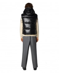 piumino gilet nero da uomo con interno in contrasto | SAVE THE DUCK