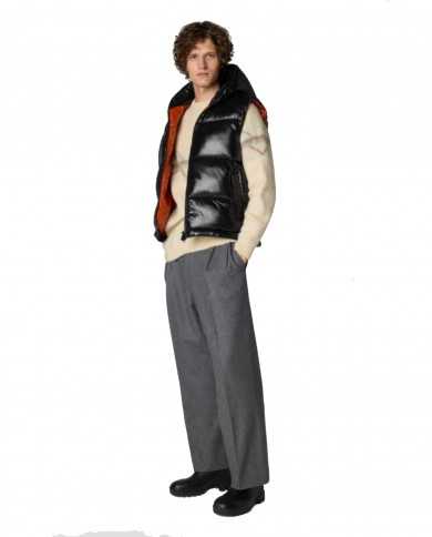 piumino gilet nero da uomo con interno in contrasto | SAVE THE DUCK