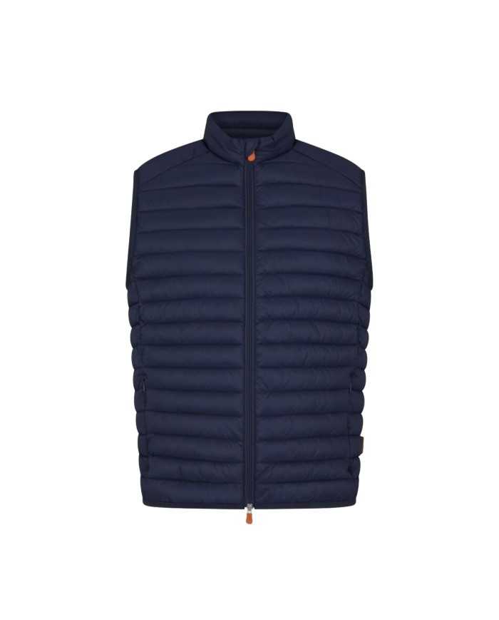 gilet navy blue da uomo con logo gommato | SAVE THE DUCK gilet navy blue da uomo con logo gommato | SAVE THE DUCK
