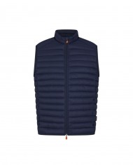 gilet navy blue da uomo con logo gommato | SAVE THE DUCK gilet navy blue da uomo con logo gommato | SAVE THE DUCK