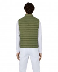 gilet smanicato dusty olive da uomo con logo gommato | SAVE THE DUCK gilet smanicato dusty olive da uomo con logo gommato | SAVE THE DUCK