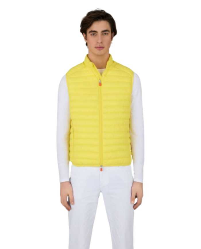 gilet starlight yellow da uomo con logo gommato | SAVE THE DUCK gilet starlight yellow da uomo con logo gommato | SAVE THE DUCK