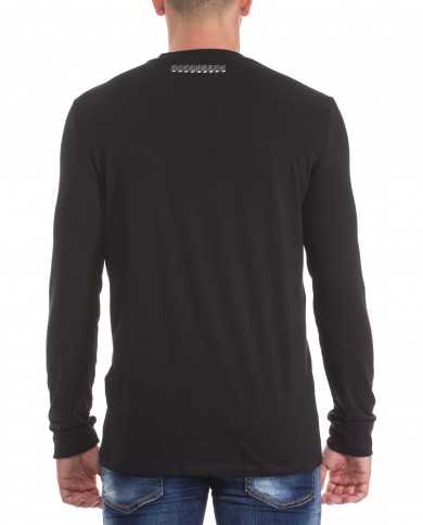 t-shirt nero da uomo logato dietro sotto il collo | DSQUARED2