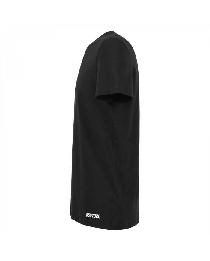 t-shirt nera da uomo logata in basso sul lato | DSQUARED2 t-shirt nera da uomo logata in basso sul lato | DSQUARED2
