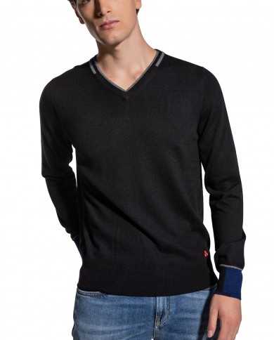 PEUTEREY Maglia Uomo Dencom 01 A-ES Maglioncino V Lana Slim Nero Ve... PEUTEREY Maglia Uomo Dencom 01 A-ES Maglioncino V Lana Slim Nero Ve...