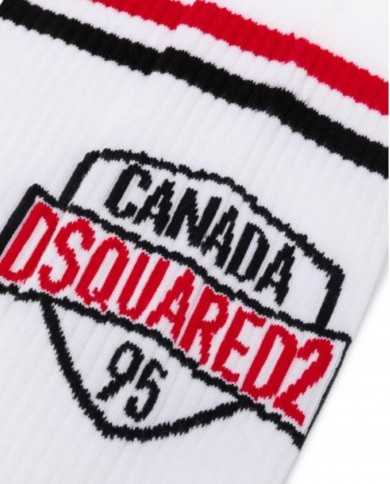 calzini white uomo con tallone, stripes e logo in contrasto | DSQUARED calzini white uomo con tallone, stripes e logo in contrasto | DSQUARED