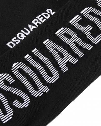 calzini neri da uomo con logo stampato in verticale | DSQUARED2 calzini neri da uomo con logo stampato in verticale | DSQUARED2