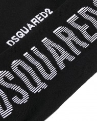 calzini neri da uomo con logo stampato in verticale | DSQUARED2