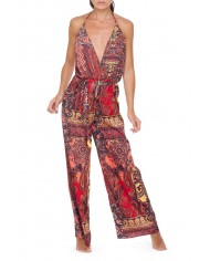 abio mare lungo a fantasia da donna con cintura e scollatura | FK abio mare lungo a fantasia da donna con cintura e scollatura | FK