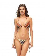 bikini e slip brasiliano da donna con fantasia e paillettes | FK bikini e slip brasiliano da donna con fantasia e paillettes | FK