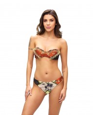 bikini a fascia e slip fisso da donna con fantasia e paillettes | FK bikini a fascia e slip fisso da donna con fantasia e paillettes | FK
