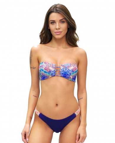 bikini a fascia e slip brasiliano da donna con fantasia lurex | FK bikini a fascia e slip brasiliano da donna con fantasia lurex | FK