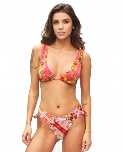 bikini mare con slip brasiliano da donna con fantasia lurex | FK bikini mare con slip brasiliano da donna con fantasia lurex | FK