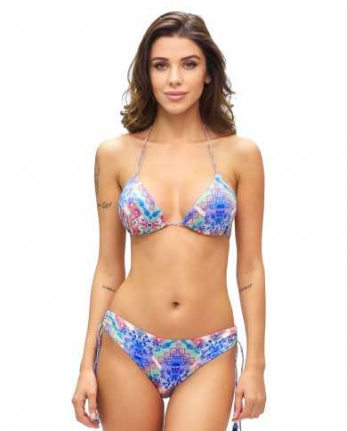 bikini con nappine e slip da donna con fantasia stampata | FK bikini con nappine e slip da donna con fantasia stampata | FK