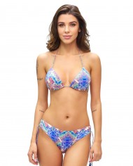 bikini con nappine e slip da donna con fantasia stampata | FK bikini con nappine e slip da donna con fantasia stampata | FK