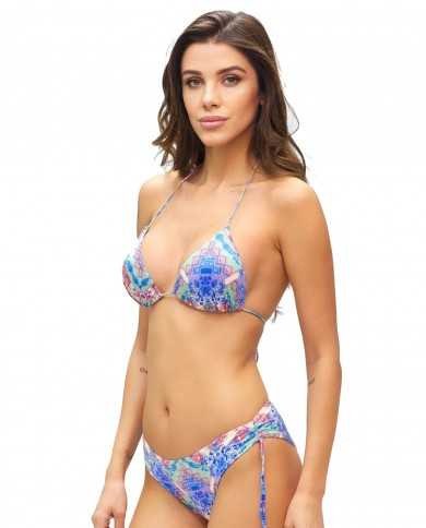 bikini con nappine e slip da donna con fantasia stampata | FK bikini con nappine e slip da donna con fantasia stampata | FK