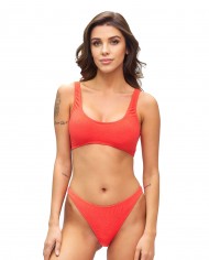 bikini top e slip con fianco americano mare arancio da donna | FK bikini top e slip con fianco americano mare arancio da donna | FK